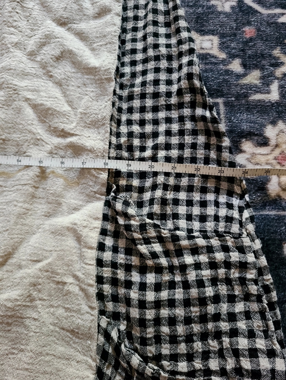 Luukaa Linen-Blend Gingham Dress In Beige + Black Size 0 Designed In France - Picture 6 of 6